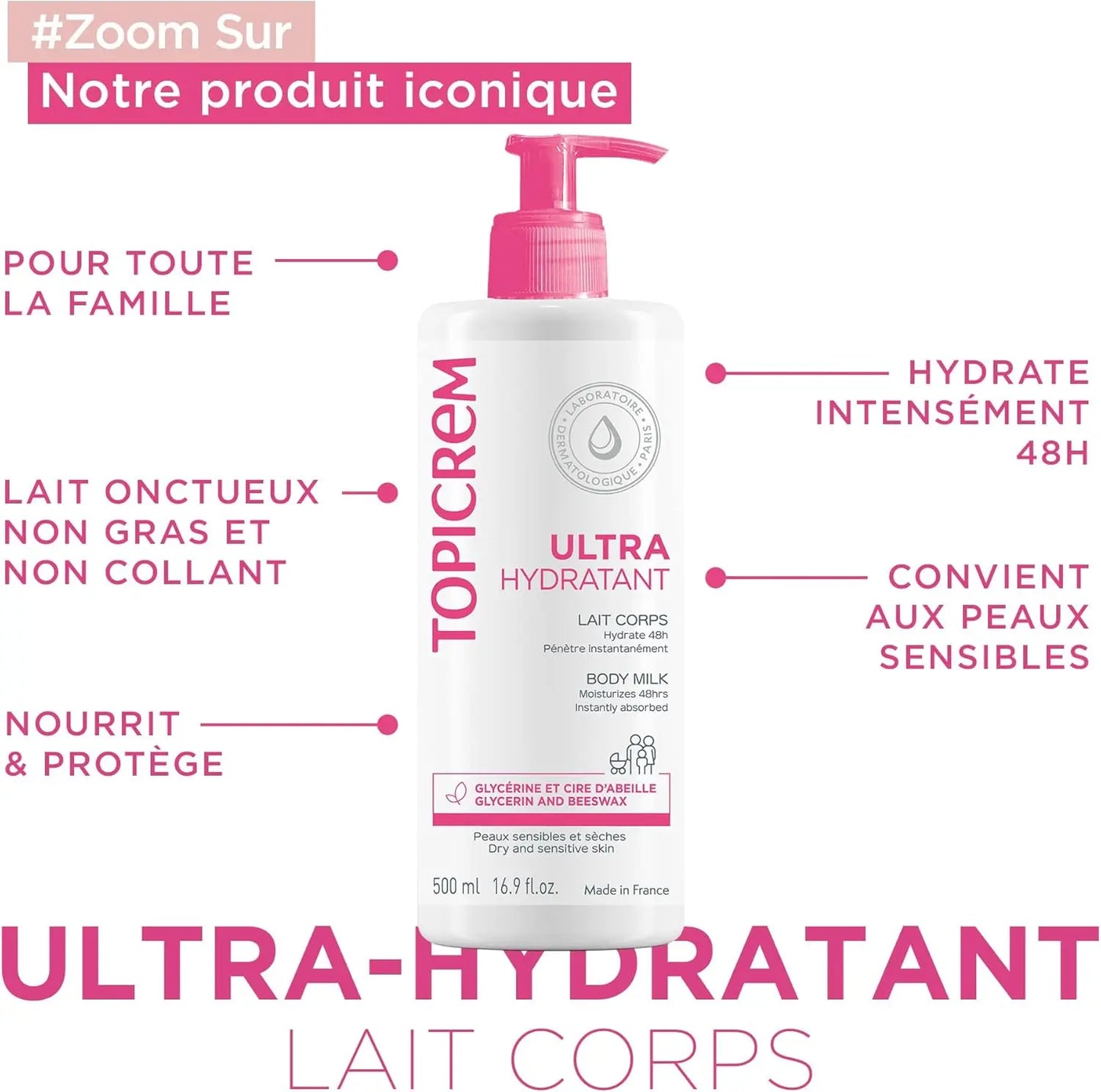 Topicrem - Lait de Corps Ultra-Hydratant - 500ml SkinGard