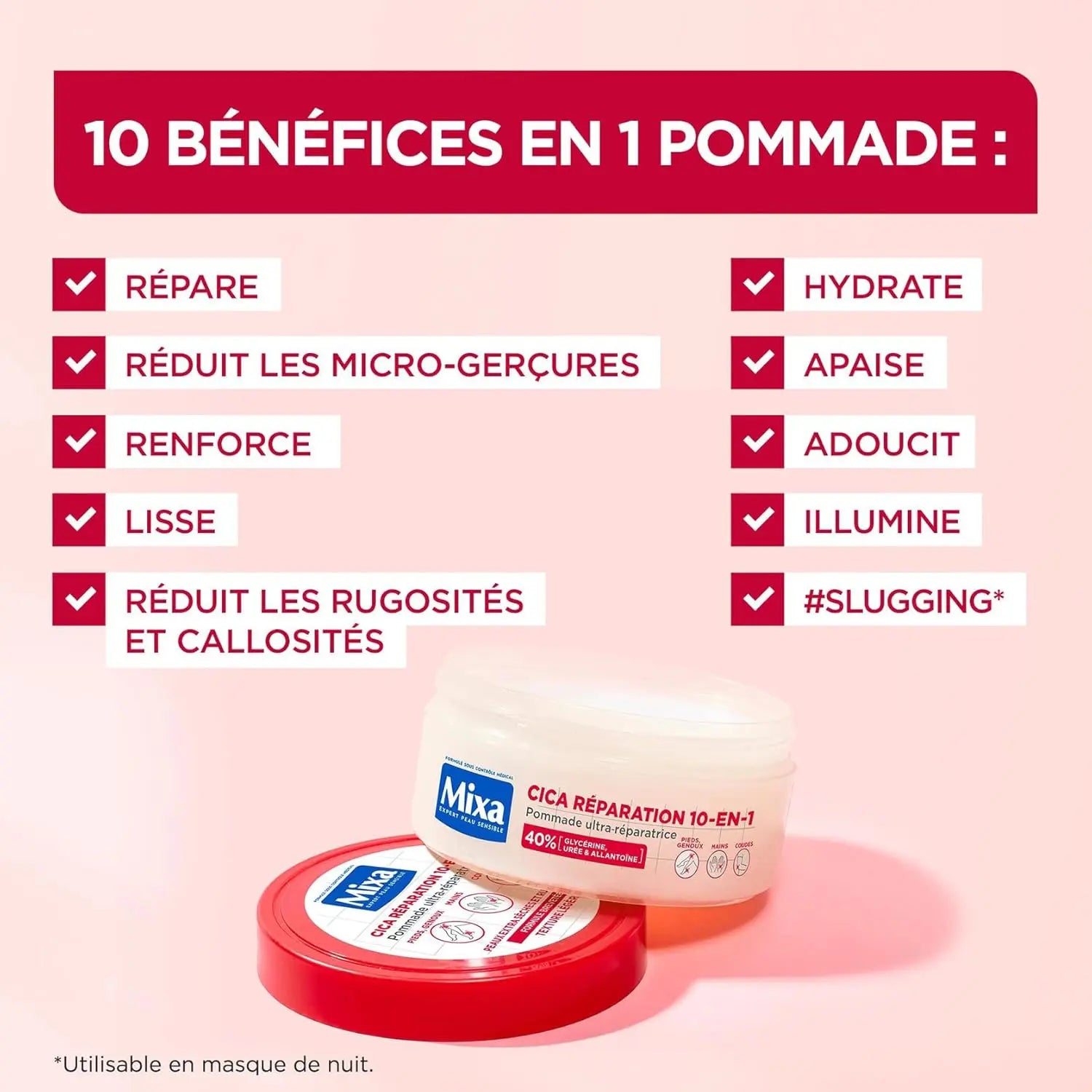 Mixa Cica Réparation 10-en-1 – Pommade Ultra-Réparatrice SkinGard